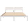 White Bed Frame with Headboard 140 x 200 cm Solid Pine Wood