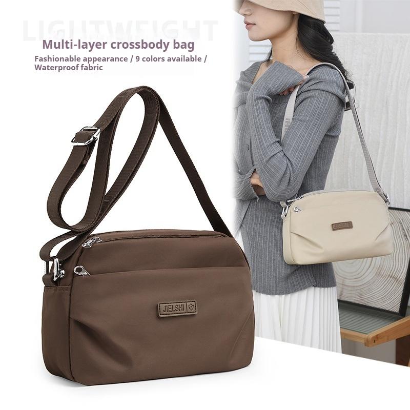 Fashionable Multi-compartment Shoulder Bag Trendy Shopping Messenger Bag Large Capacity Women's Work Backpack Waterproof Nylon Cloth Bag