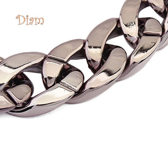 Diamin Punk Style Cut Link Chain Choker Shiny All Match Necklace Jewelry