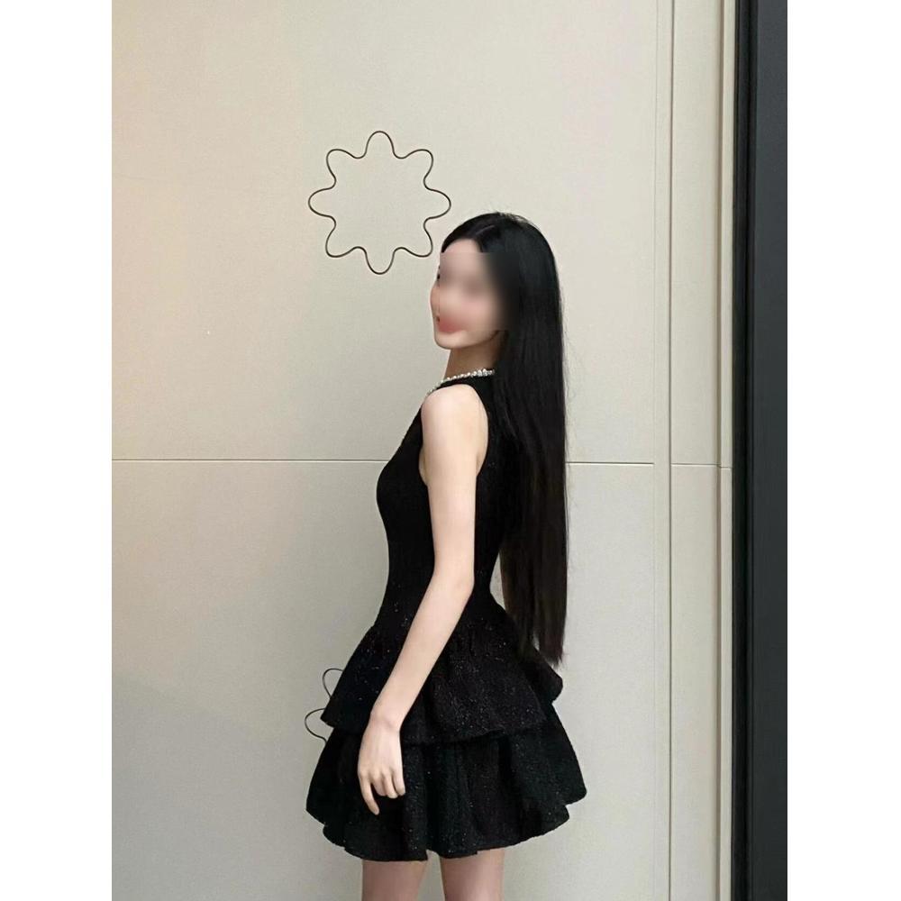 Atmospheric Wear Sleeveless Small Black Dress, Fishing Dating Birthday Dress, High-end Super Good-looking Dress