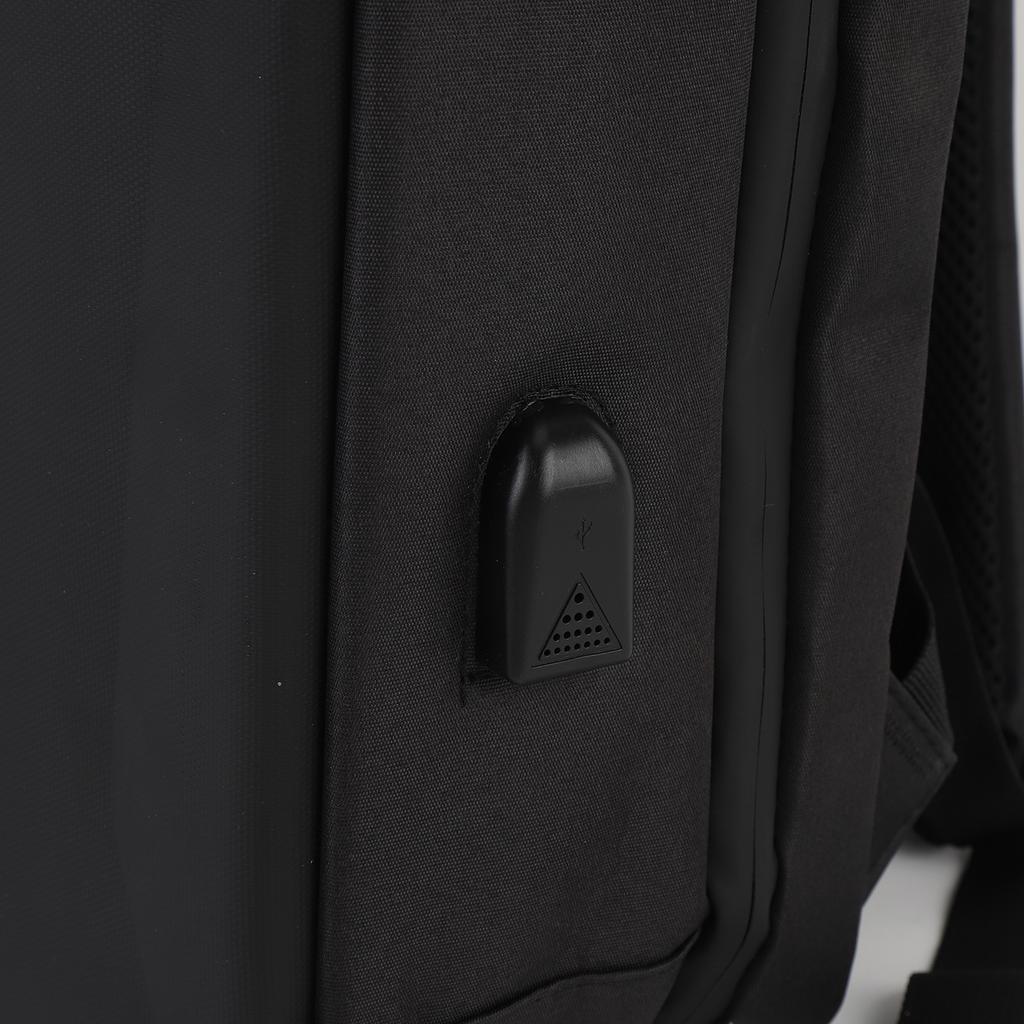 Satellite Travel Bag for Cables Power Supply Kickstand Pipe Adapter Laptop Backpack with USB Charging Port Water Resistant Multi Functional Black