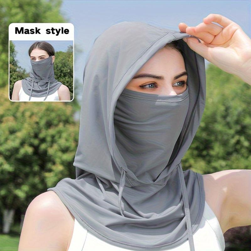 Women'S Summer Hood - Full Face & Neck Cover, Breathable & Portable, Lightweight Scarf for Outdoor Activities, Casual Wear Hood Mask, Sunscreen Hoodi