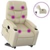 VidaXL Electric Massage Recliner Cream Faux Leather 3204680