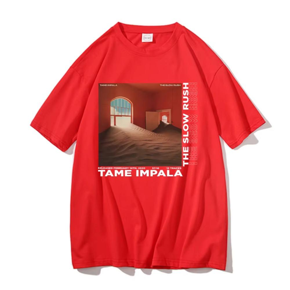 Tame Impala The Slow Rush Album Graphic T-shirts Unisex Vintage Tshirt Male Hip Hop Oversized Tees WoLndie Pop Music T Shirts