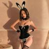 Sexy Christmas Bunny Lingerie Set: Temptation Bow & See-Through Stockings