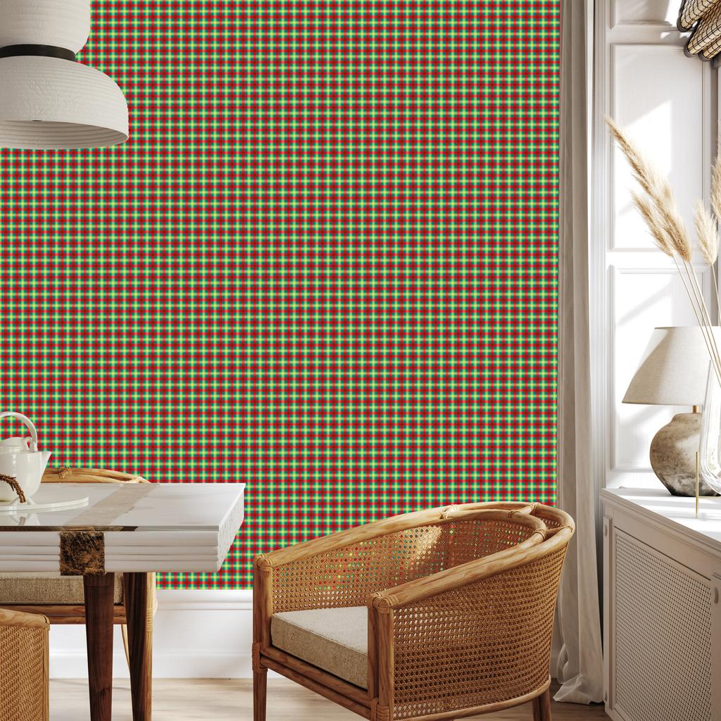 Vichy Ochre Plaid Wallpaper for Living Room and Bedroom 50x1000
