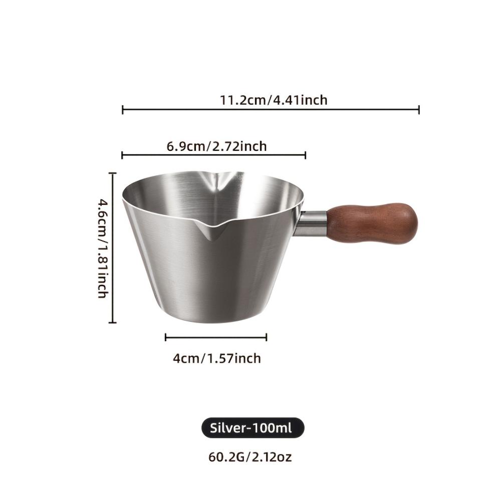 200ML 304‑Stainless Steel Measuring Cup With Scale, Espresso & Milk Frothing Pitcher, Food‑Safe Thickened Coffee Jug With Handle, Kitchen Gadget