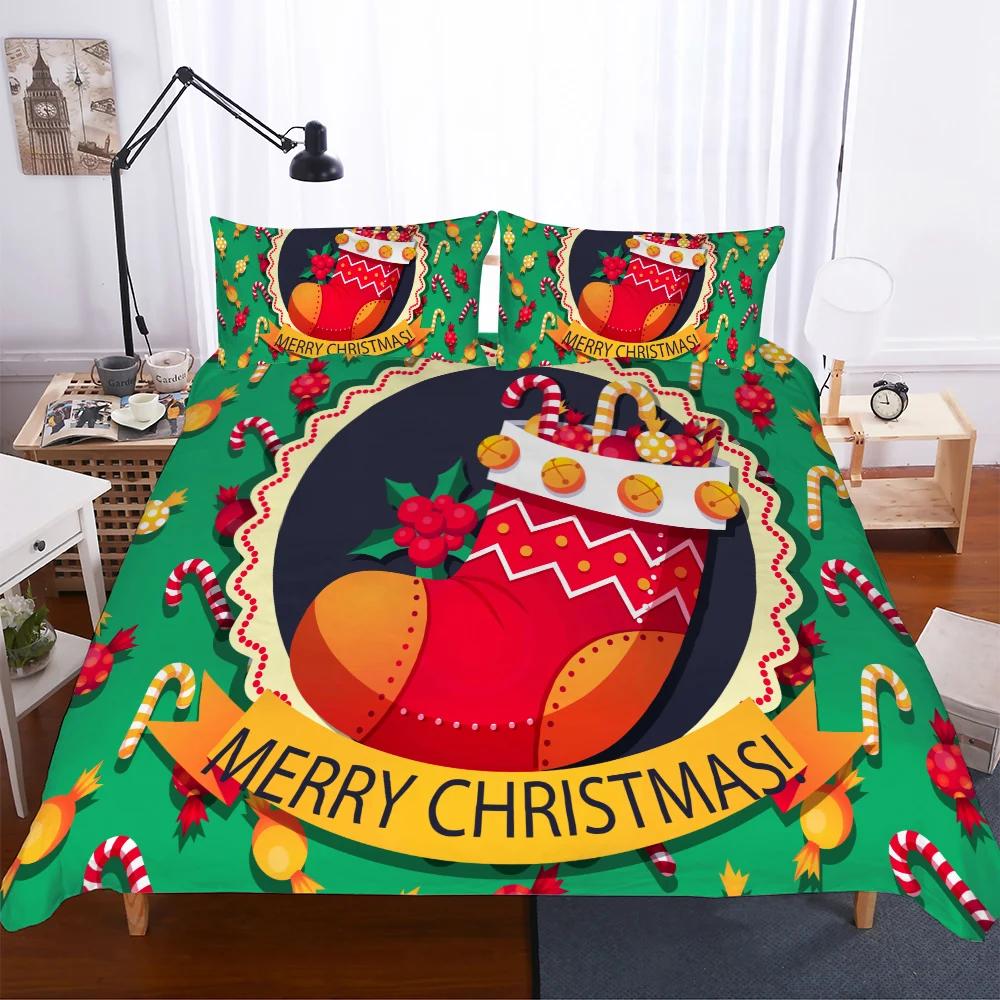 Comforter Deer Christmas Beddings Super Comforter Bedding Sets Reactive Print Cartoon Bed Set 2/3Pcs Bedsets