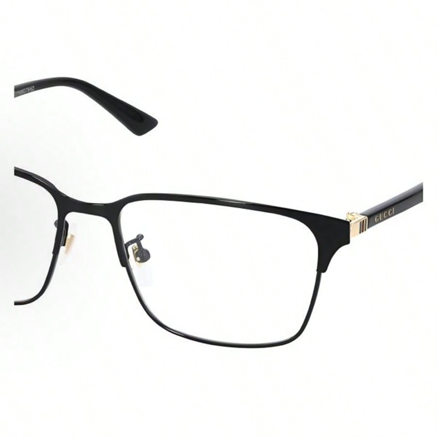 Gucci GG0756OA 001 Black & Gold Rectangular Eyeglasses for Men and Women