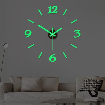 Punch-free Digital Clock Nordic Living Room Acrylic Wall Clock Bedroom Silent Wall Clock Wall Sticker Clock Luminous Hanging Type