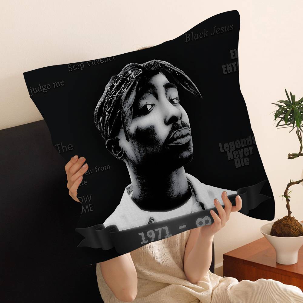 Rapper 2Pac Singer Tupac Cushion Cover Pillow Cover Decor Pillowcase Printed Cushion Case For Couch
