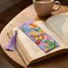 Stationery for Students 4PCS Christmas Theme Diamond Painting Bookmarks, Creative DIY Art Kits, Decorative Reading Supplies Stress Relief Portable