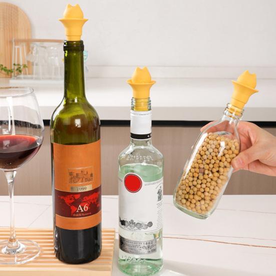 Cat Head Bottle Stopper Silicone Sealing Cap Red Wine Bottle Sealer Stopper Unique Party Wine Accessory