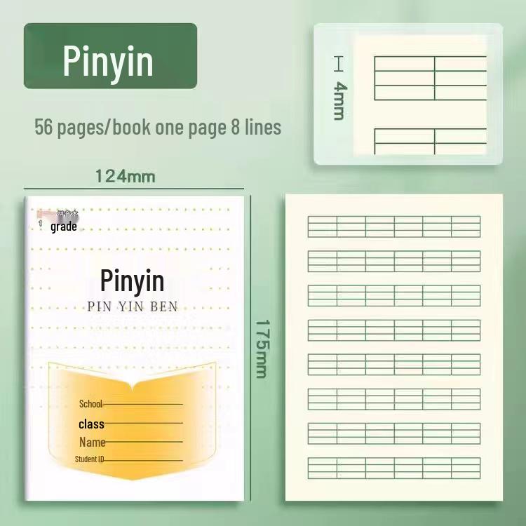 30-Sheet Student Writing Practice Workbook: Math, Square Grid, Pinyin for Kindergarten to 12th Grade
