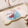 Cartoon Puppy Imitation Cashmere Floor Mat: Absorbent, Insulating Door Mat for Shower Room