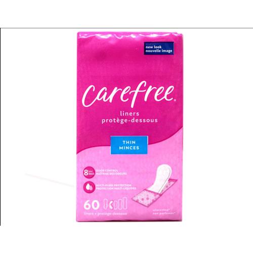 Carefree Body Shape Thin Unscented, 60 Count (Pack of 2) by Carefree