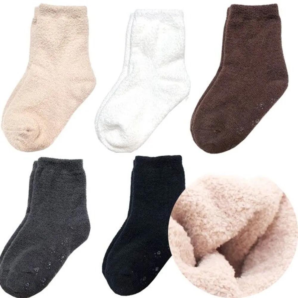 [J.Cotton] Toddler Winter Socks, Sleep Socks, Kindergarten Socks 5-Pair Set 6 Red 5 Sets
