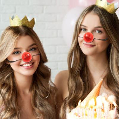 1 Set Red Nose Days 2024 LED Glowing Red Clown Nose