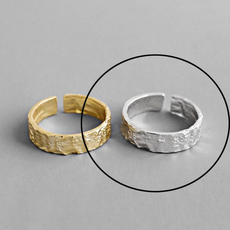 925 Silver Rings For Women Hollow Out Gold Color Temperament Personality Fashion Female Trendy Resizable Opening Rings