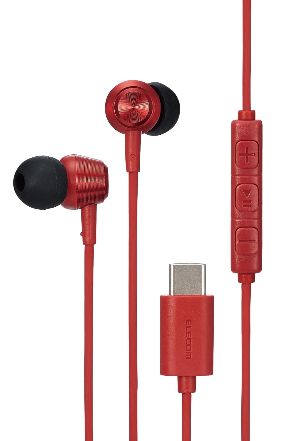 

ELECOM Earphones with Compatible with iPhone Calls and Adjust Closed No Delay Between Audio and Remote Control Reduces Ear Includes 4 Sizes of Ear