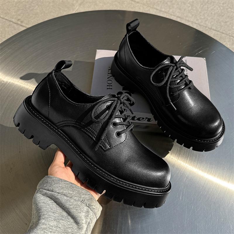 Leather Shoes Men's British Platform Casual Derby Shoes Formal Business Wedding Height Increase Men's Shoes 2951-J