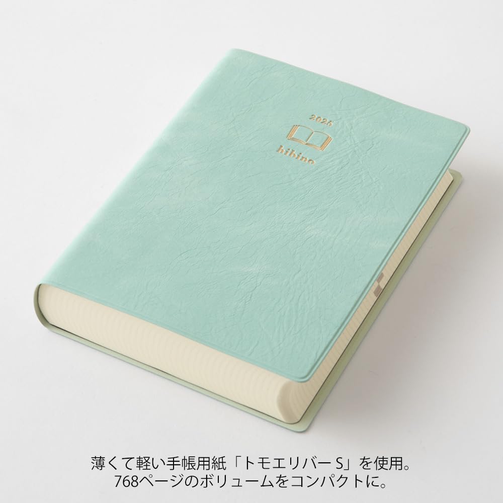 Midori Hibino 2025 Planner, A6, Daily, Limited Edition, Bookmark Included, Blue-Green, 22336006 (Starts January 2025)