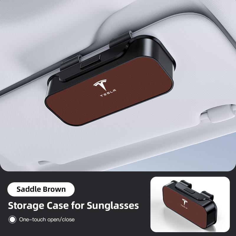 AAAIR1 Car Sticker Sun Visor Organizer Sunglasses Ticket Card Box For Tesla Model 3 Y S X Cybertruck Juguete Roadster Coil Bonina