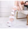 Women Sandals Transparent Super High Heel Thick Heel Summer Women's Waterproof Platform Maomao Sexy Fairy Sandals 10368 Series 17cmLFD