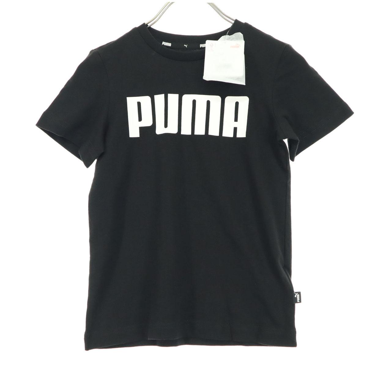 

неиспользованная футболка с принтом логотипа PUMA с коротким рукавом 50,4 черная детская б/у