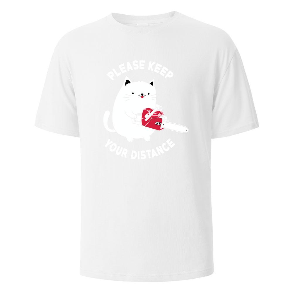 Пожалуйста, Соблюдайте Дистанцию Печать на футболках 100% Хлопок Летние Футболки Для Мужчин Женщин Оверсайз Повседневные Топы футболки S