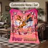 Coperta da divano a tema cavallo con nome personalizzato Testo Coperta personalizzata Morbida Coperta accogliente per casa Divano Letto