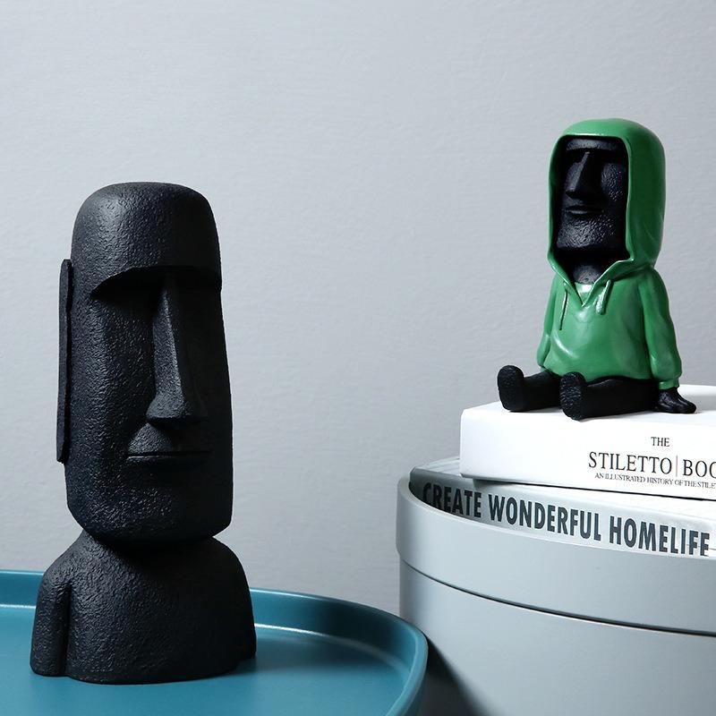 Reunion Island Stone Statue Figurines, TV Cabinet, Home Decoration, Living Room Creativity, Resin Handicrafts