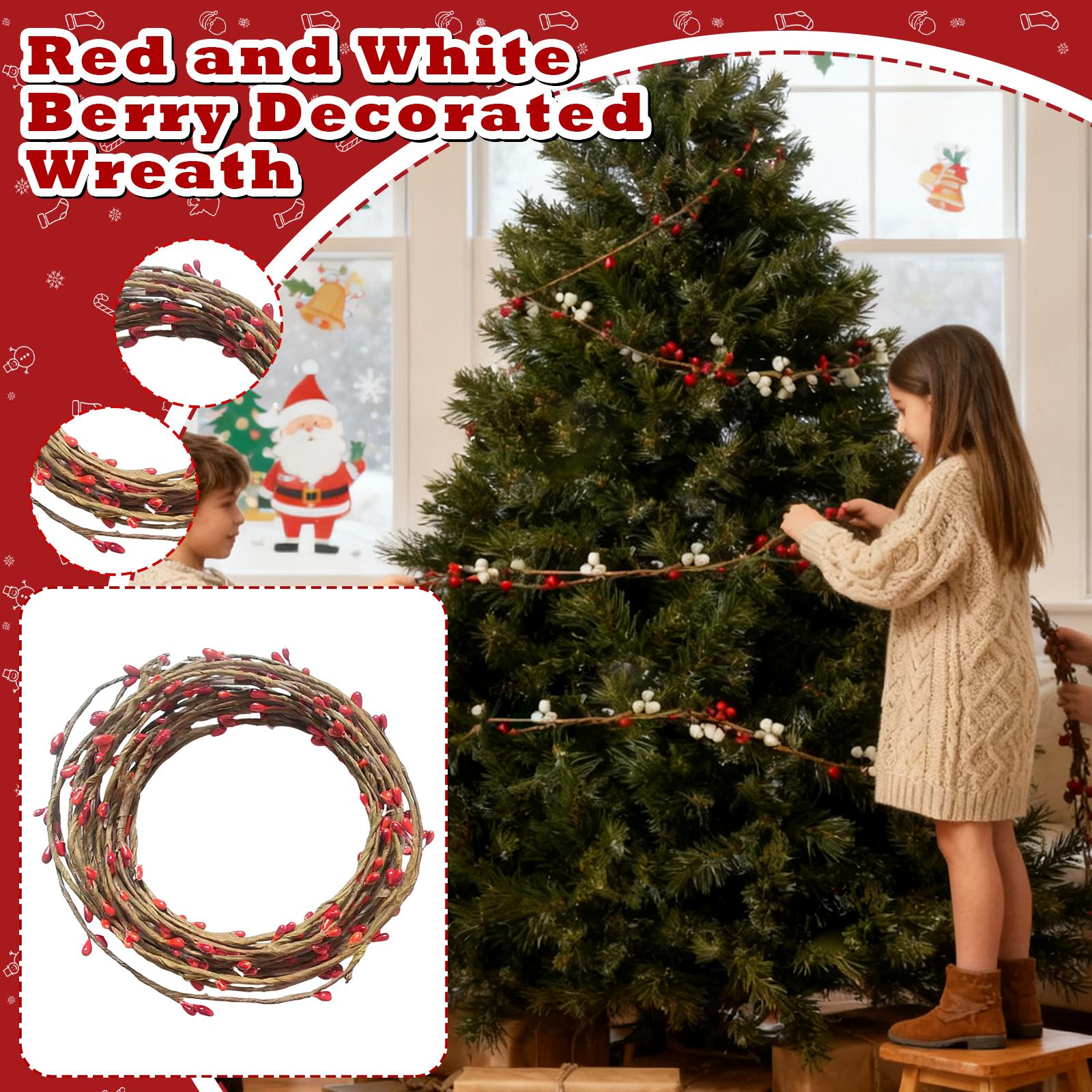 

Red Berry Garland For Christmas Or Fall Craft Outdoor Decoration, Home Decoration One Size