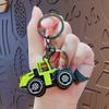 Mini Engineering Cars Charm Keychain Pull Back Cartoon Toy Car Keychain Pendant Anti-Detachable Hook Decompression Tool