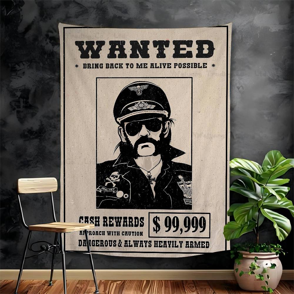 Singer LLemmyKilmister Druk Artystyczny na Gobelinie Tani Hippisowy Dekor Ścienny Boho Gobeliny Ścienne Sztuka Mandali Dekoracja Domu