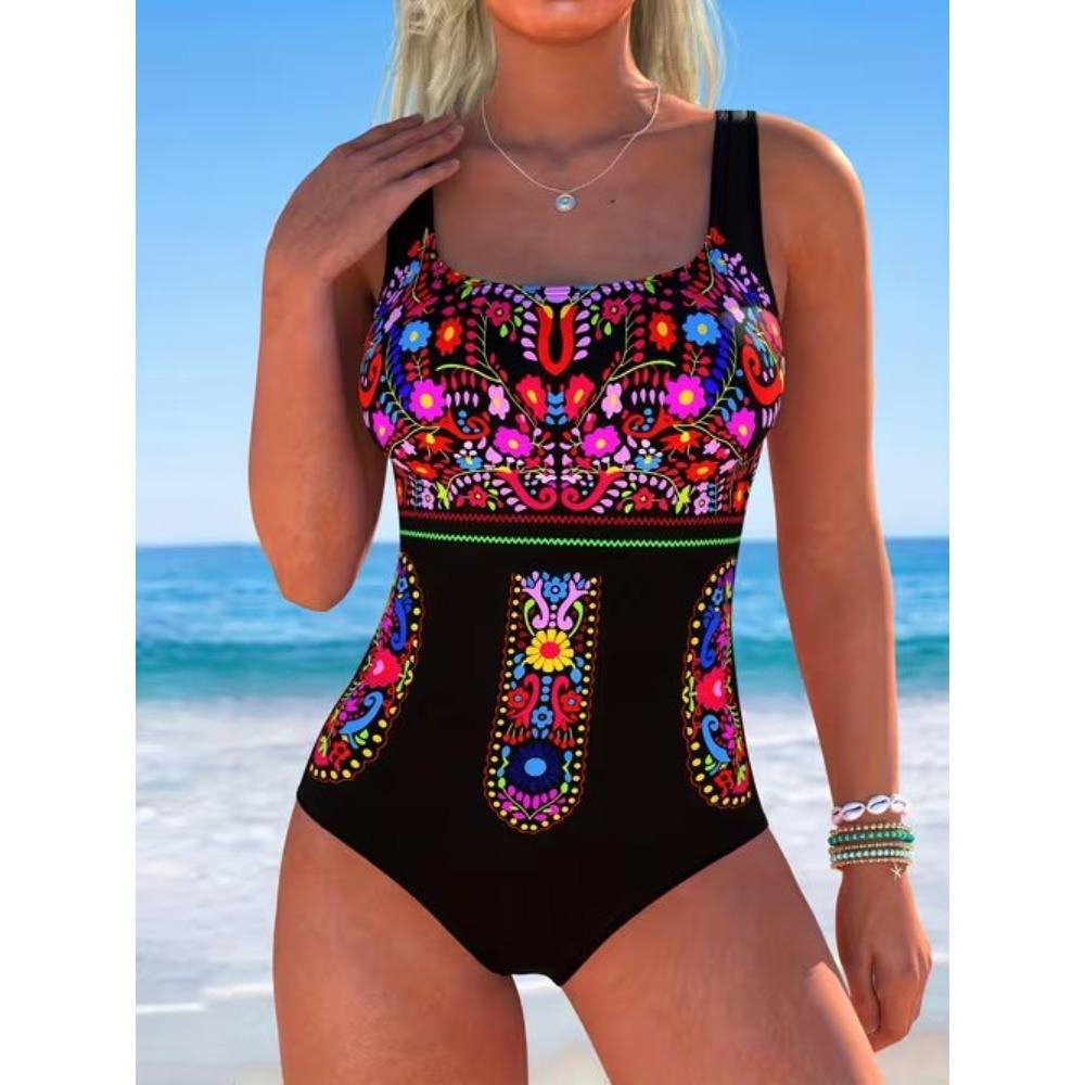 Vasarinis Seksualus Geometrinio Rašto Viengubas Maudymosi Kostiumas Slim Fit ir Liekninantis, Gilus U formos Nugaros Dizainas, Akį Traukiantis Madingas Maudymosi Kostiumas Paplūdimiui, Baseinui, Atostogoms