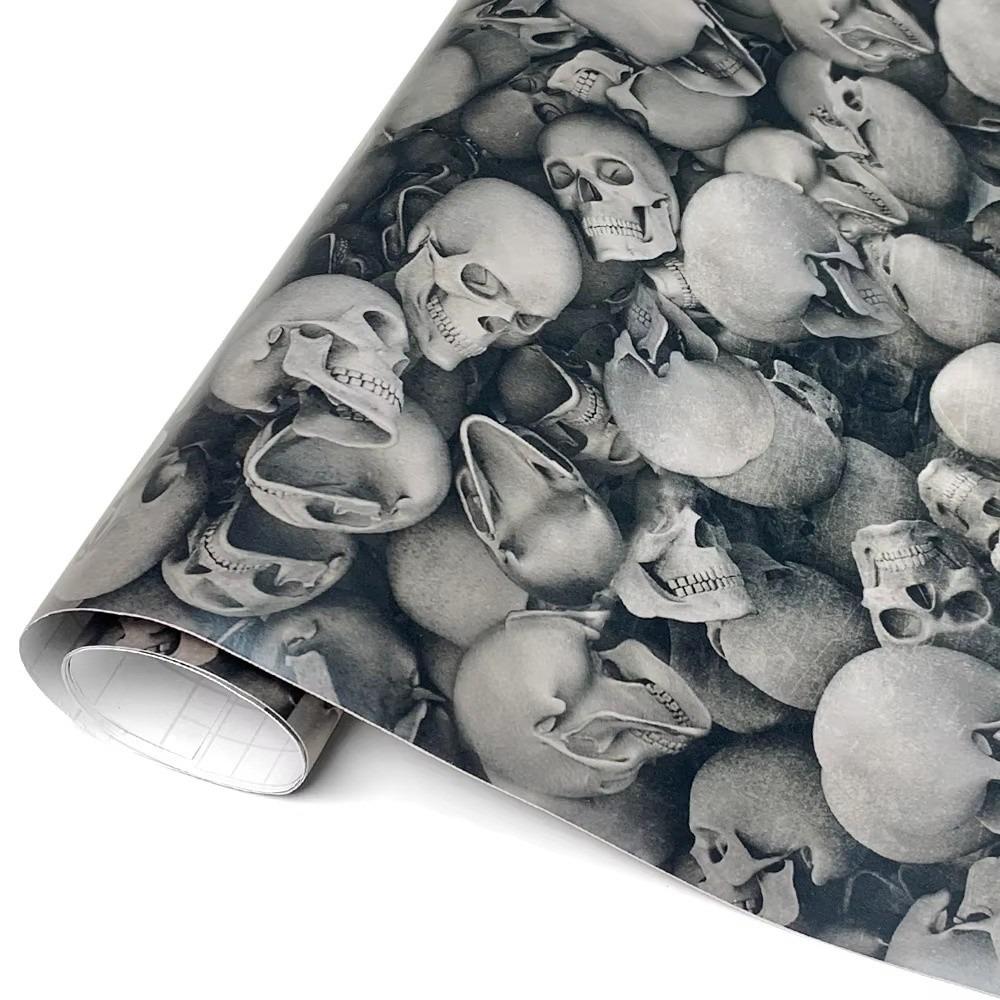 

150*30cm Vinyl Wrap Car Wraps Skull Pattern Graffiti Vinyl Wrap Film Car Body Covering Car Wrapping Film