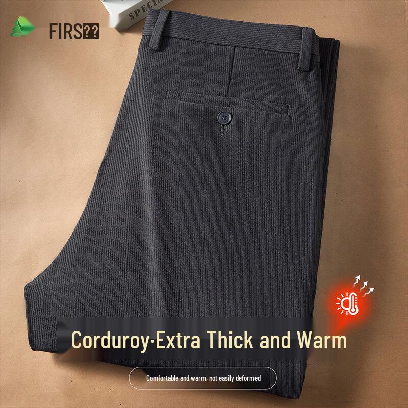 Мужские теплые брюки FIRS из твила в стиле business casual 35