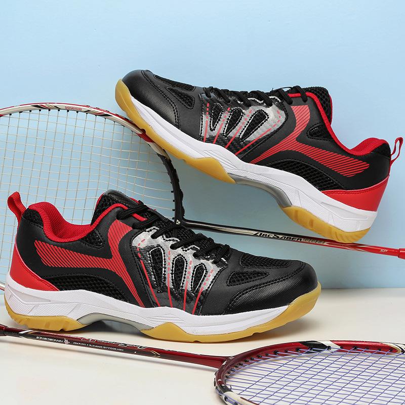 

Foreign trade badminton shoes men s new beef bottom tennis shoes large size rotating buckle competition training sports shoes women s 46