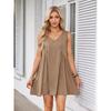 Vneck Sleeveless Solid Color Vest Dressv Neck Sleeveless Pure Color Vest Dress
