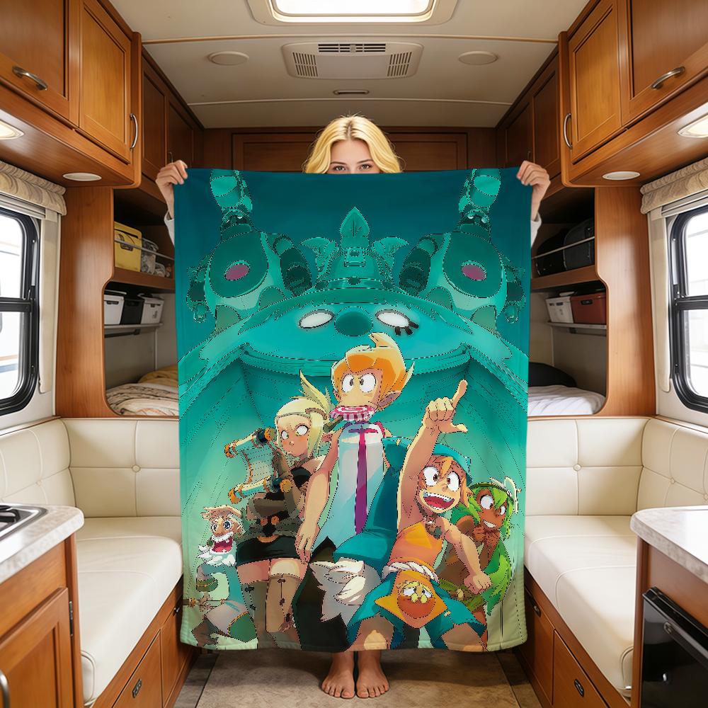 Game Cute Funny Art Cool W-Wakfu Blanket Warm Soft Plush Blanket Sofa Living Room Nap Home Bedroom Travel Gift Flannel Pet Hogar