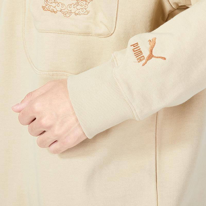 Puma Winterized Series CC Graphic Crew Neck Sweatshirt Men Sweatshirts Khaki 539908-12