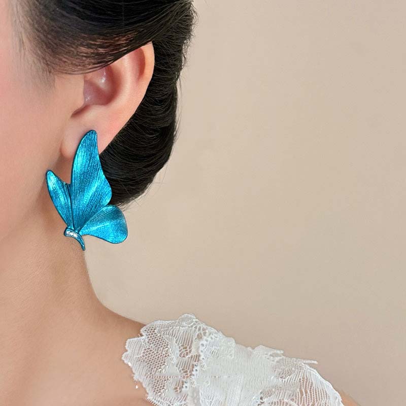 Schmetterlingsohrringe Bunt Blau Elegant Flügel Stecker Trendig Vintage Anhänger Schmuck Party Mode Damen Ohrschmuck Geschenke