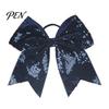 Hair Accessories for Cheer Sequins Bows, Elastic Tie, Large Cheerleading Sequin Bows Band Ponytail Holder, Glitter Scrunchies Women Girls Teens