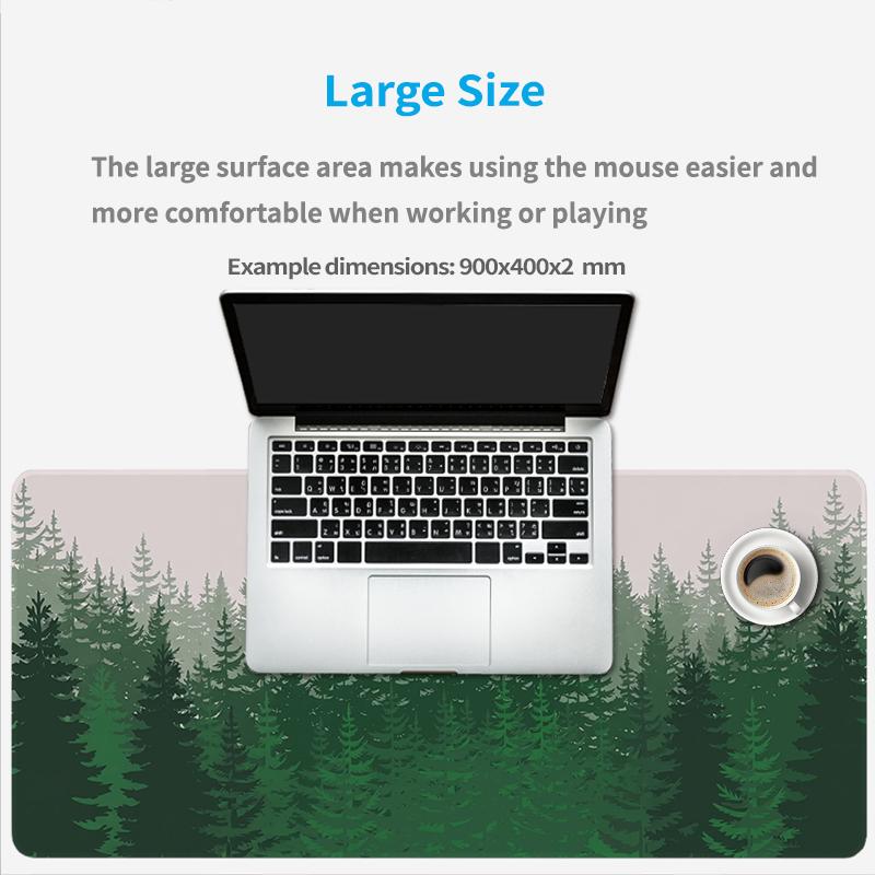 Mouse Pad Green Forest Gaming XL Large Home Computer Mousepad XXL Playmat Natural Rubber Office Soft PC Table Mat Mouse Mats