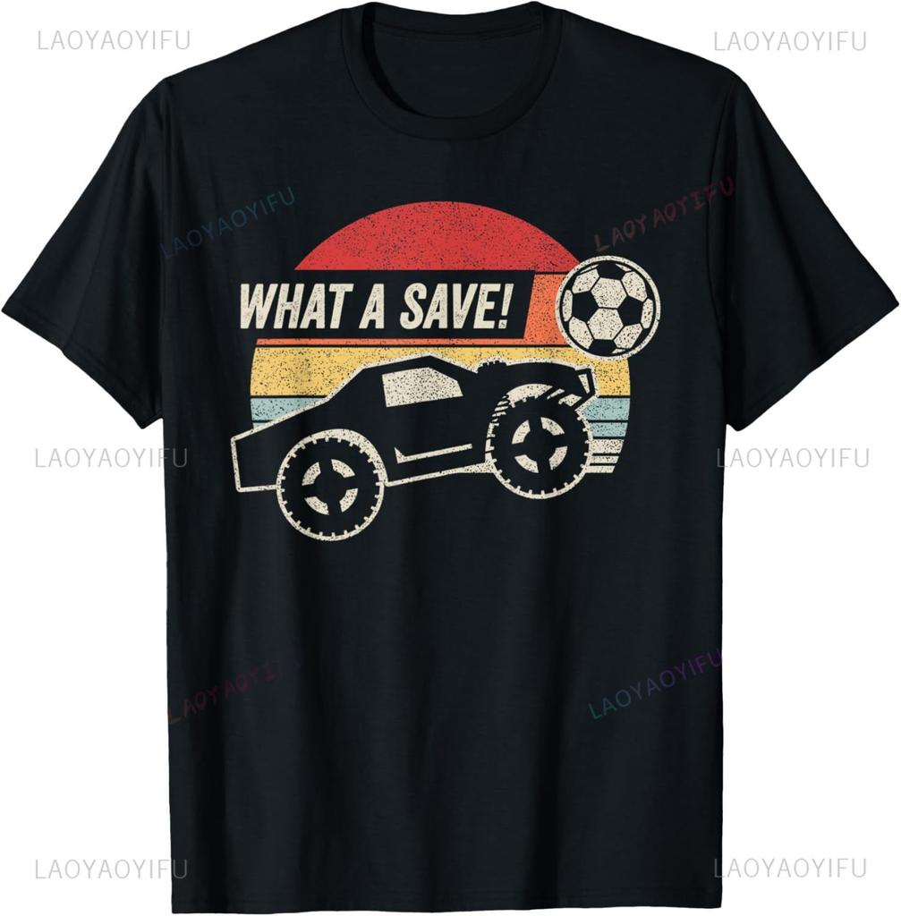 What A Save Vintage Retro Rocket Soccer Car League TShirt Custom Printed Shirts Funny T Shirts