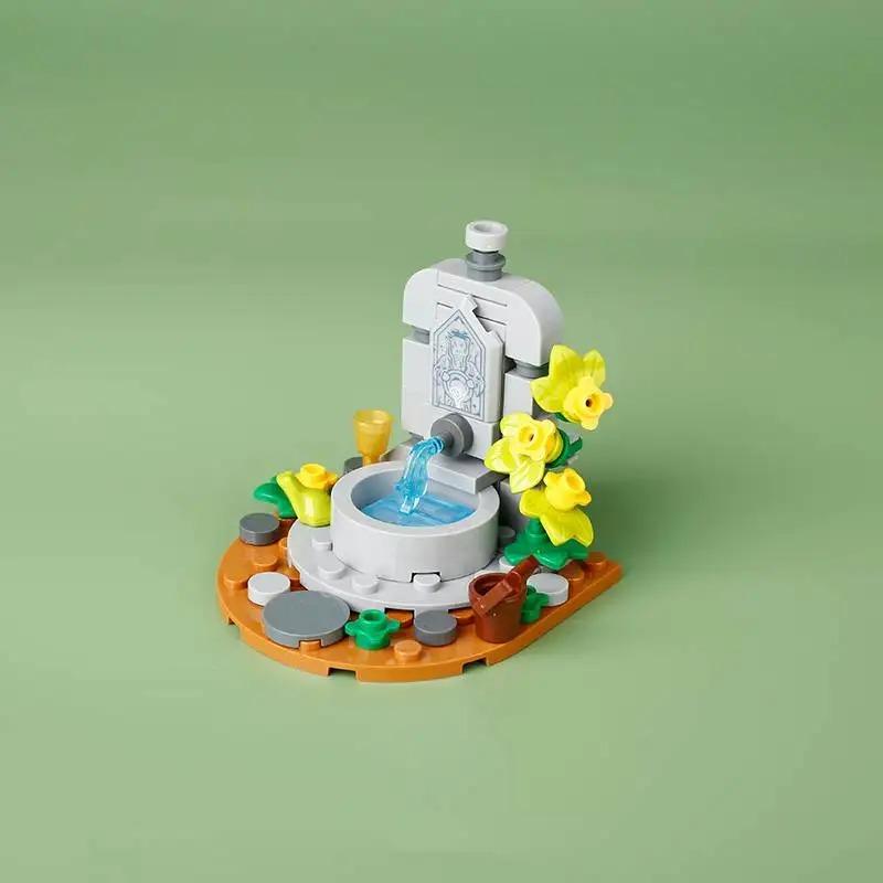 MOC Medieval Building Blocks Set Hanging Cage Guillotine Castle Fountain Bonfire Tent Bulletin Board Ox Cart Carriage Gift Toy