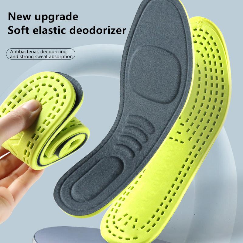 1Pair Soft Memory Foam Insoles Unisex Soft Sports Running Shoes Inserts Sweat-Absorbing Breathable Deodorant Cushion Shoe Pad