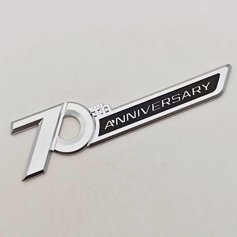 3D ABS Chrome Car Styling 70th ANNIVERSARY Emblem Sticker For Toyota Land Cruiser 300 FJ200 LC300 Prado LC120 LC150 Accessories
