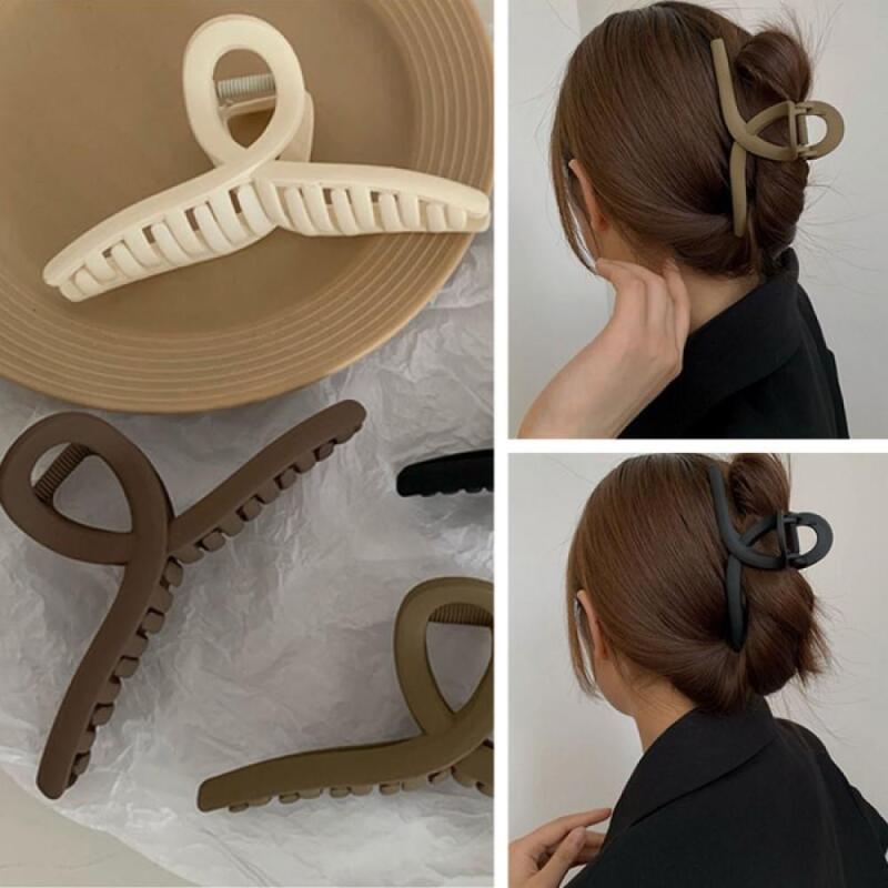 Women s matte hair clip basic twist hair clip A32521_Khaki